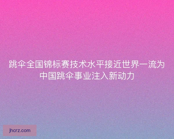 跳伞全国锦标赛技术水平接近世界一流为中国跳伞事业注入新动力